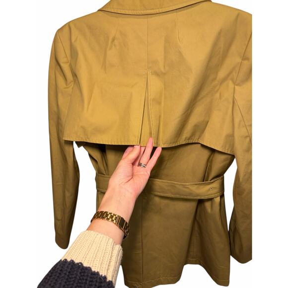 NWT J. Crew Women 8 Cropped Icon Trench Coat Honey Brown Tan Camel Belted Jacket - Picture 13 of 17